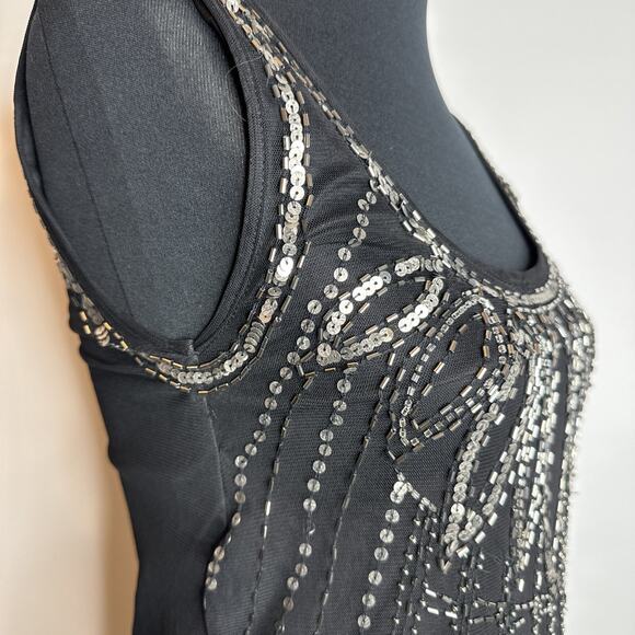 Vintage Grunge Garden Fairy Beaded Sequins Shift Dress Size Large Whimsigoth - Picture 8 of 10